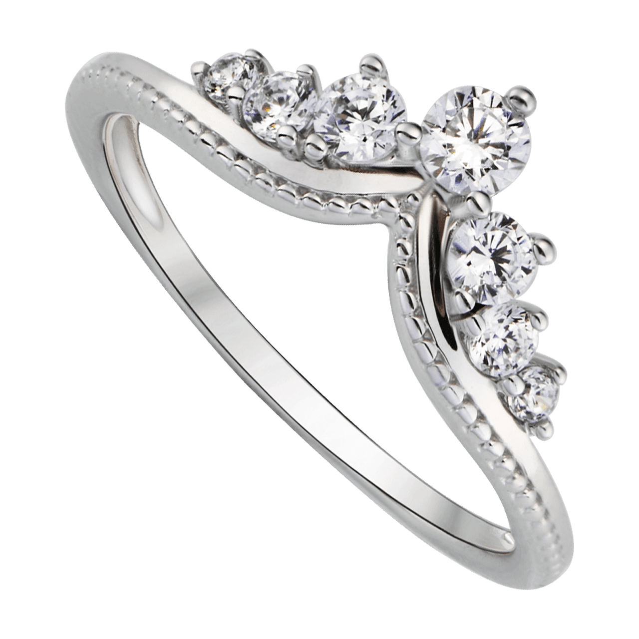 Nhẫn bạc đính đá PNJSilver Wanderlust hình vuơng miện XMXMK000189