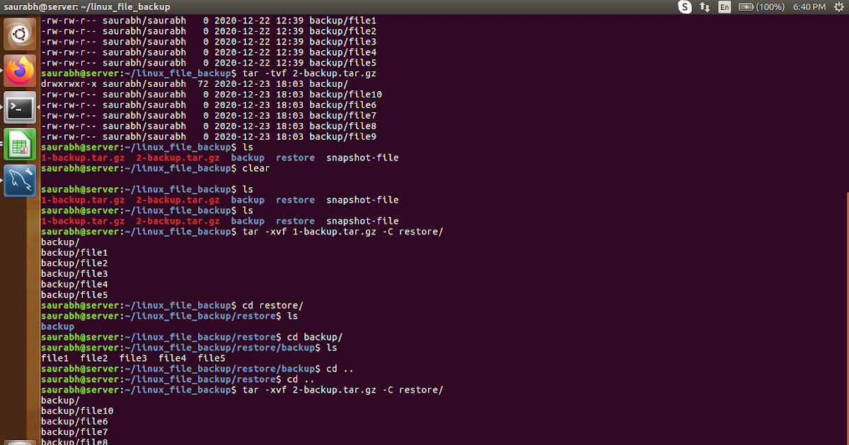 Create and Restore incremental backup in Linux using tar ? - 30 Days ...