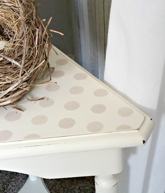 Triangle Side Table Makeover Little Vintage Cottage