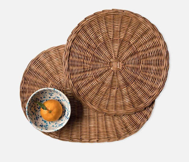 Blue Pheasant Tisbury rattan placemats