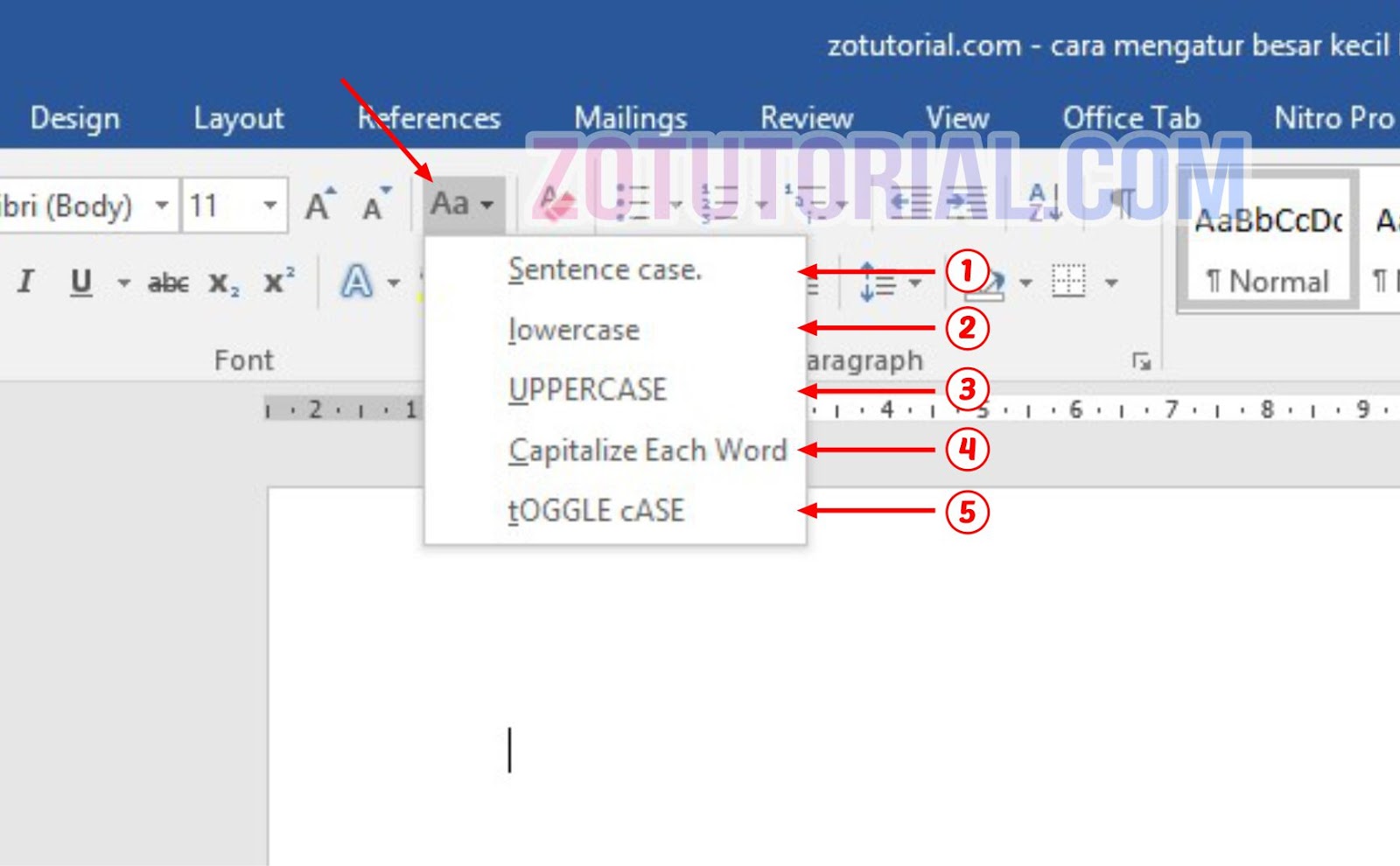 Agar Kalimat Huruf Kecil atau Huruf Besar Semua di Word