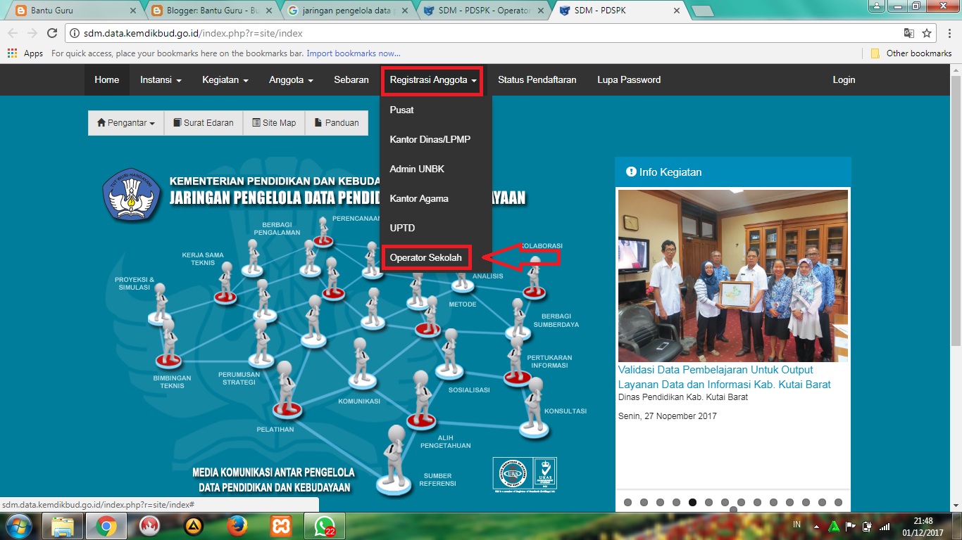 Langkahlangkah Registrasi Sebagai Operator Sekolah di SDM Data