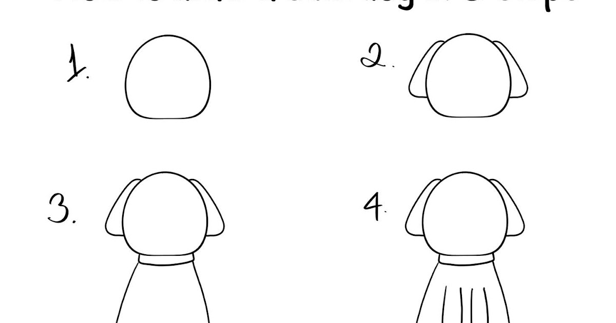 Love To Draw Things: How to draw a cute dog in 6 steps