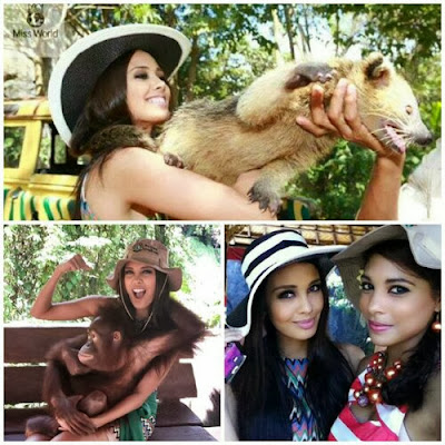 Miss World in Bali Safari Park rare animal preservation, orang utan, jalak Bali, gajah sumatera, sumatran tiger