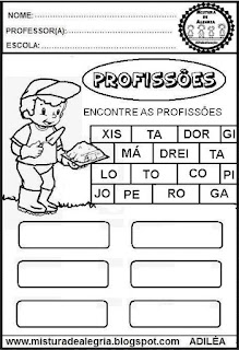 Atividades dia do trabalho,formação de palavras,profissões