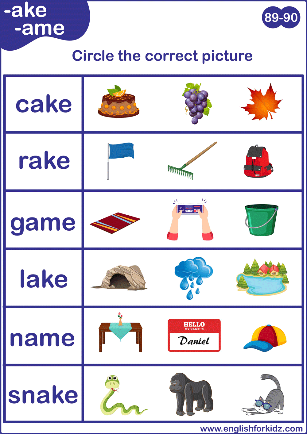 Long A Sound Worksheets, Flashcards, Posters, Reading Comprehension Inside Long A Sound Words Worksheet