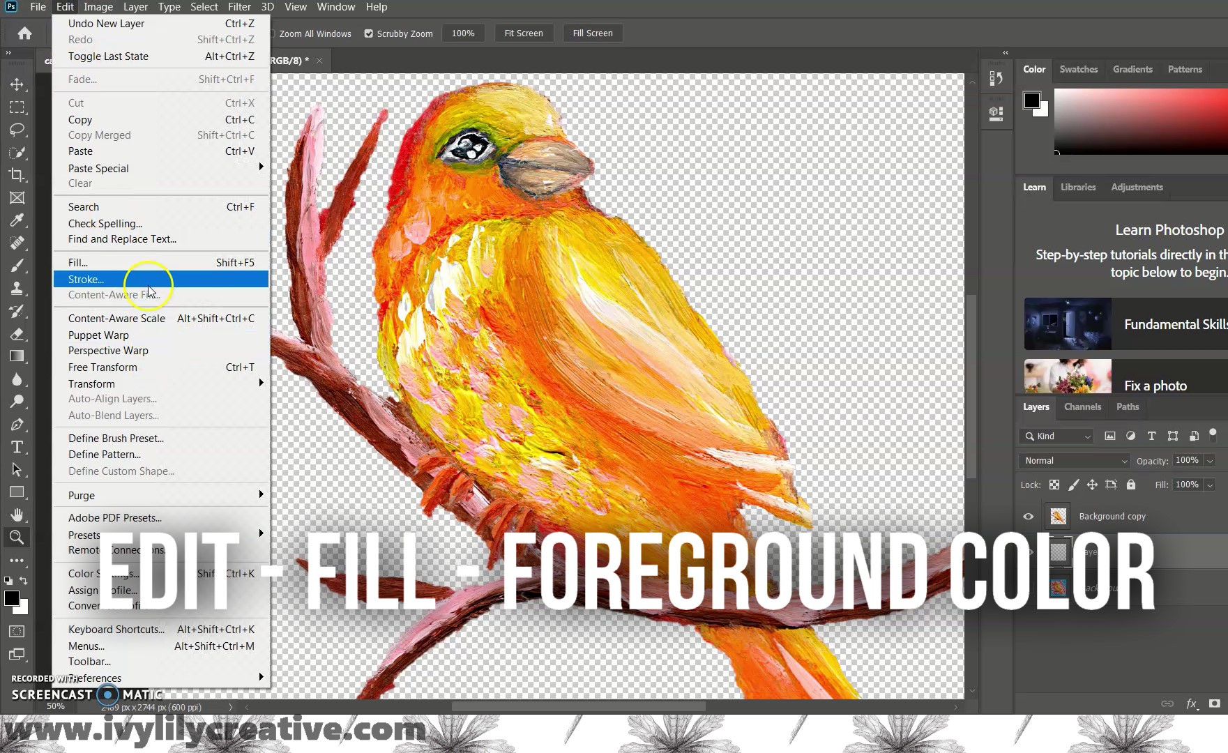 how to add a background/image to your transparent GFX!