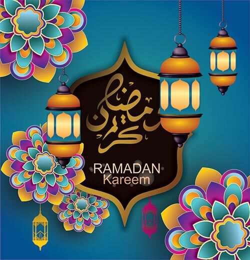 Best Ramadan Background with flower vector Free PSD and Cdr file Download