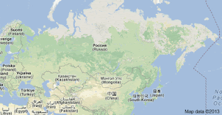 Peta Russian Empire merangkumi 9 zon Waktu Berbeza