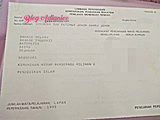 Slip Peperiksaan PMR 1993 dan SPM 1995 | Dokumen lama buat jiwa kita jadi muda semula...