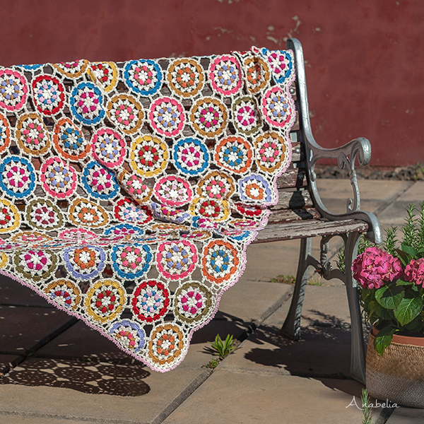 "Garden Party" crochet blanket by Anabelia Craft Design