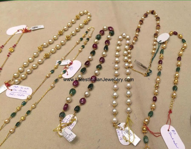 Assorted Gold Pearl Chains