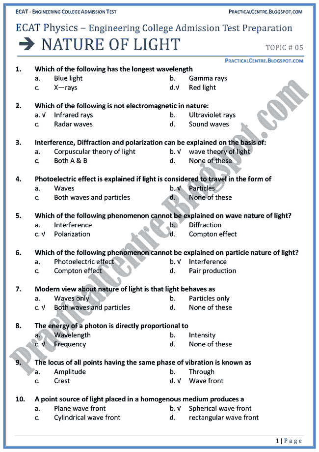 nature-of-light-ecat-preparation-mcqs-test-physics-engineering-admission-test