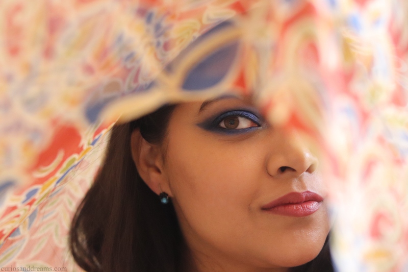 Blue Eyeshadow makeup tutorial, Blue Eyeshadow Look for indian skin tones