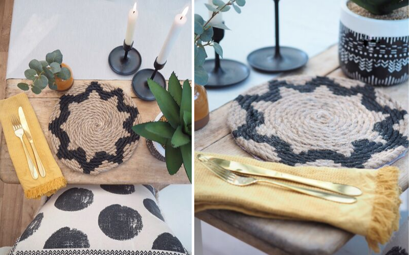 Weekend MiniMake DIY rope placemats Dove Cottage