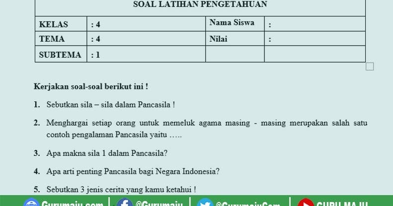 Ketahui Soal Kelas 1 Tema 5 Revisi 2019 Paling Update