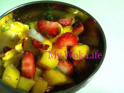 My Wok Life Cooking Blog Homemade Mango & Strawberry Salsa