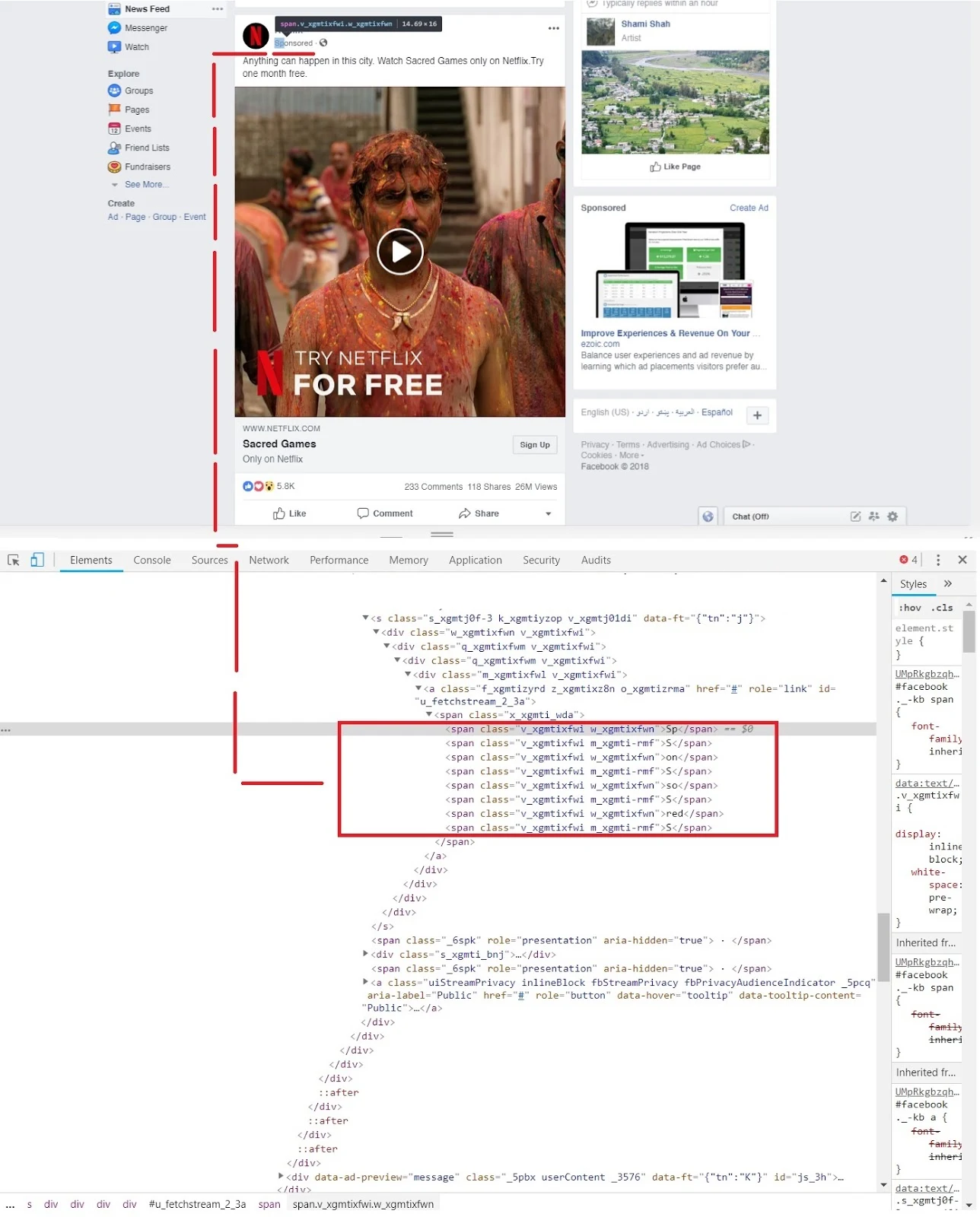 Facebook uses 'divide and rule policy' in its source code to show the ads to users who use ad blockers