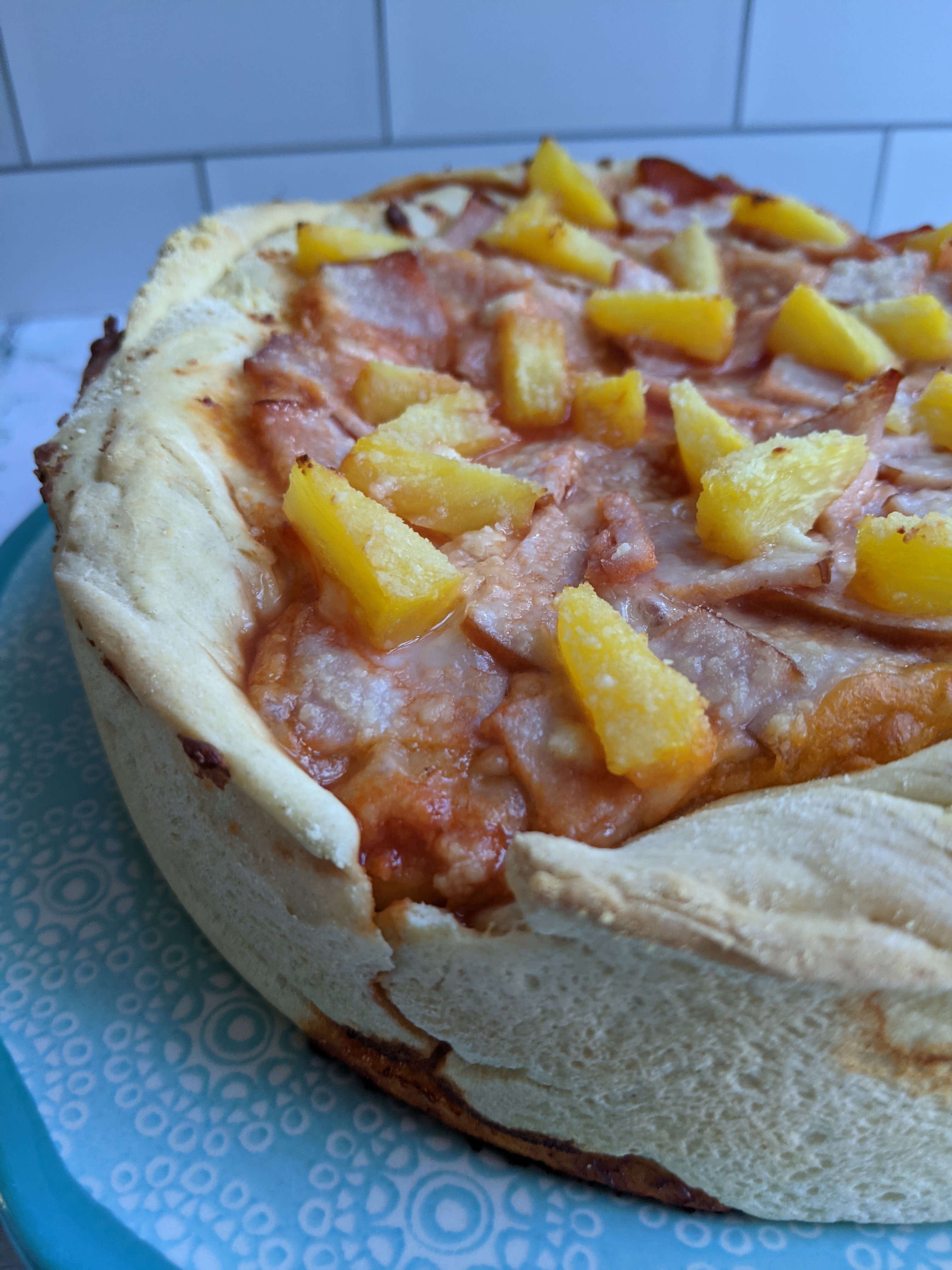 Deep Dish Hawaiian Pizza for BreadBakers
