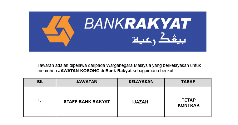 Bank Rakyat Malaysia Berhad Bank kerjasama rakyat msia bhd. kadairts
