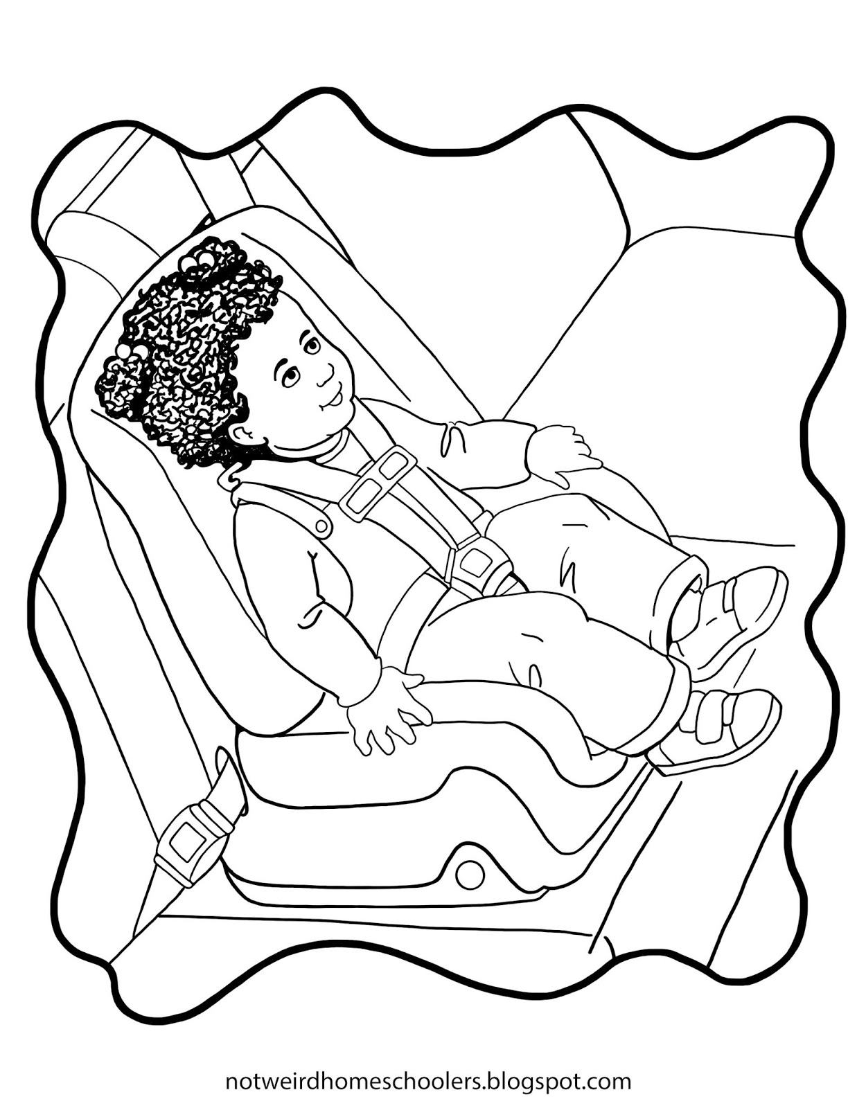 FREE HOMESCHOOLING RESOURCE!!! Car Seat Coloring Pages