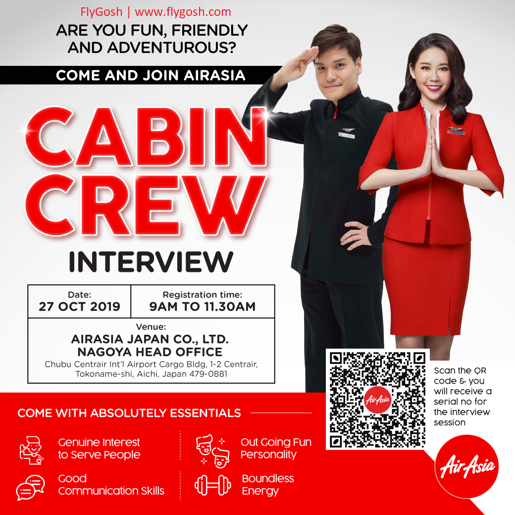 Fly Gosh Air Asia Cabin Crew Recruitment Walk In Interview