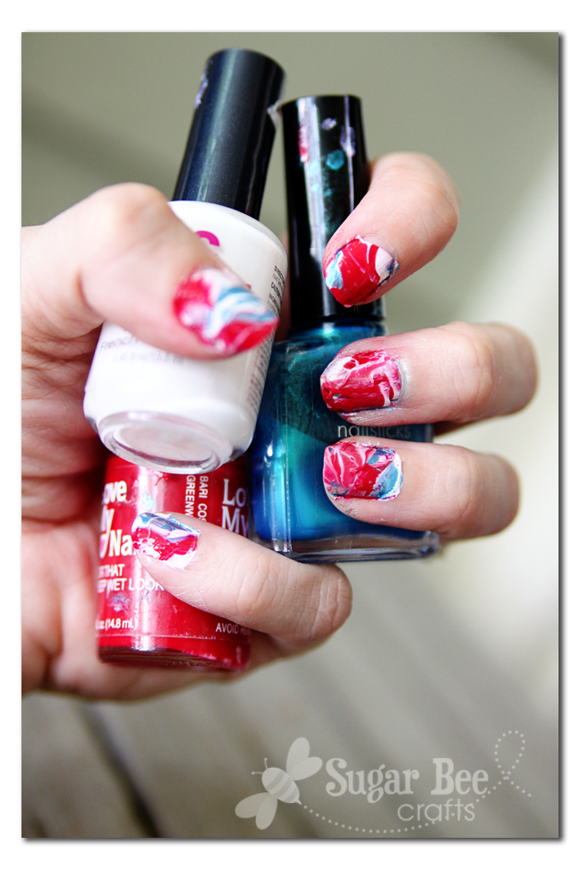 red white and blue nails