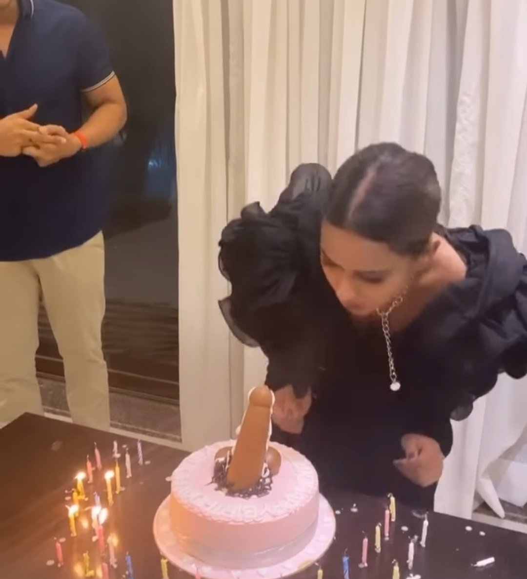 Nia Sharma cuts 'dick' shaped birthday cake