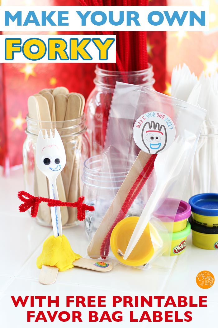 Make Your Own Forky for a Toy Story Party (FREE Printable Labels)