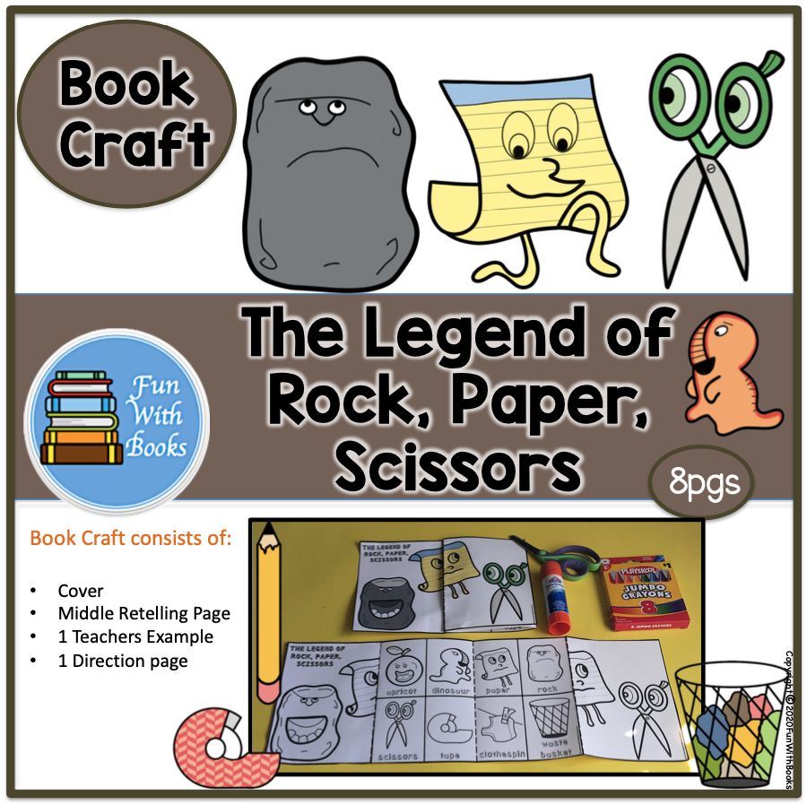 THE LEGEND OF ROCK, PAPER, SCISSORS BOOK CRAFT Book Units by Lynn