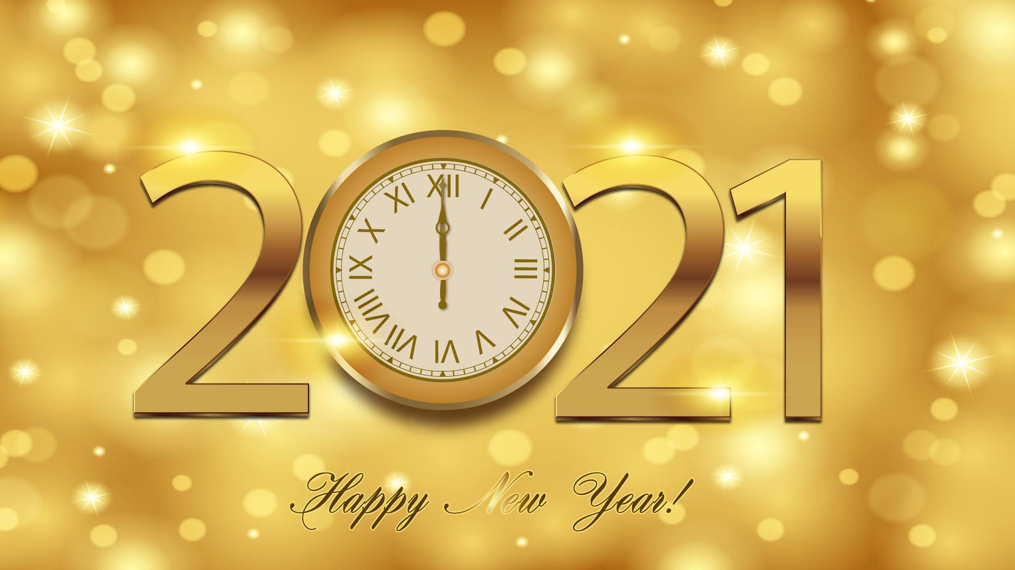 Happy New Year 2021 Golden Background
