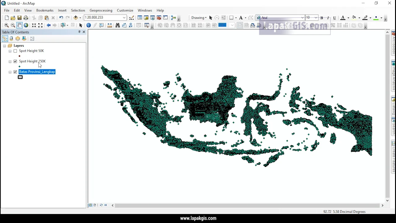 Shapefile Titik Ketinggian (Spot Height) Seluruh Indonesia