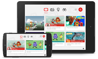 YouTube Kids home screen on tablet and smartphone