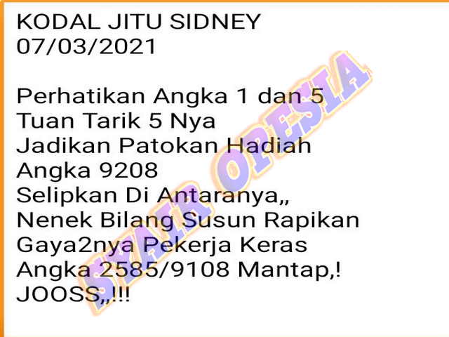PREDIKSI SIDNEY