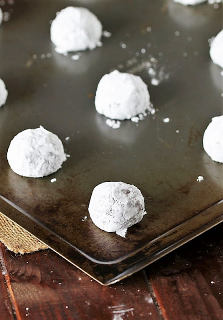 Brownie Mix Chocolate Crinkle Cookies Dough Balls Rolled in Powdered Sugar Image