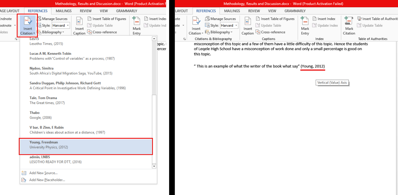 how to insert a citation from westlaw into word