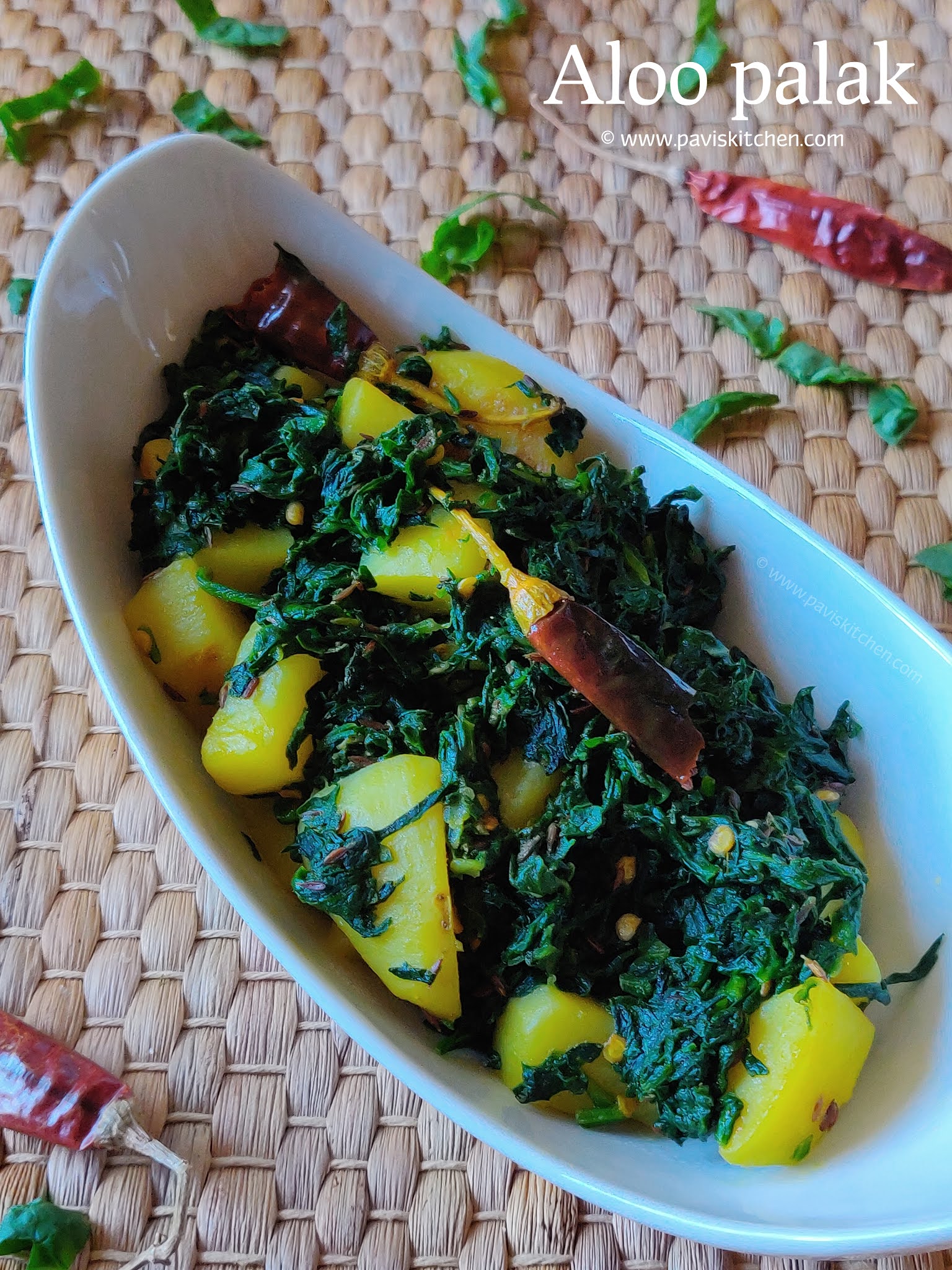 Aloo palak dry recipe Punjabi saag aloo recipe Potato spinach curry