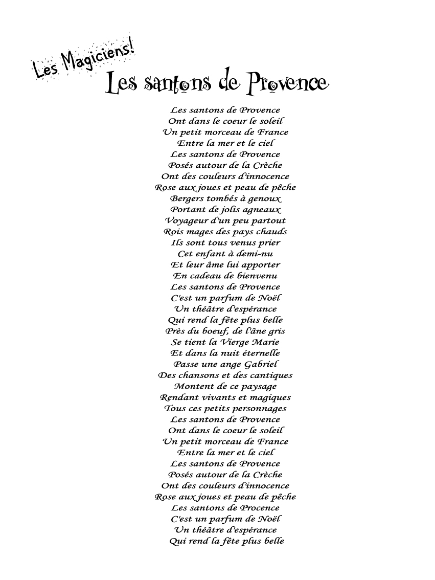 Joyeux Noël!: Chant_1 "Les santons de Provence"