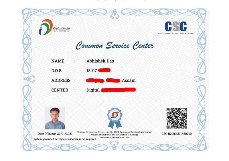 CSC Certificate