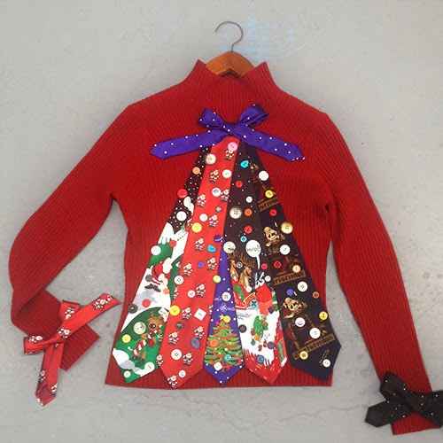Ugly Tie Christmas Tree Sweater | iLoveToCreate