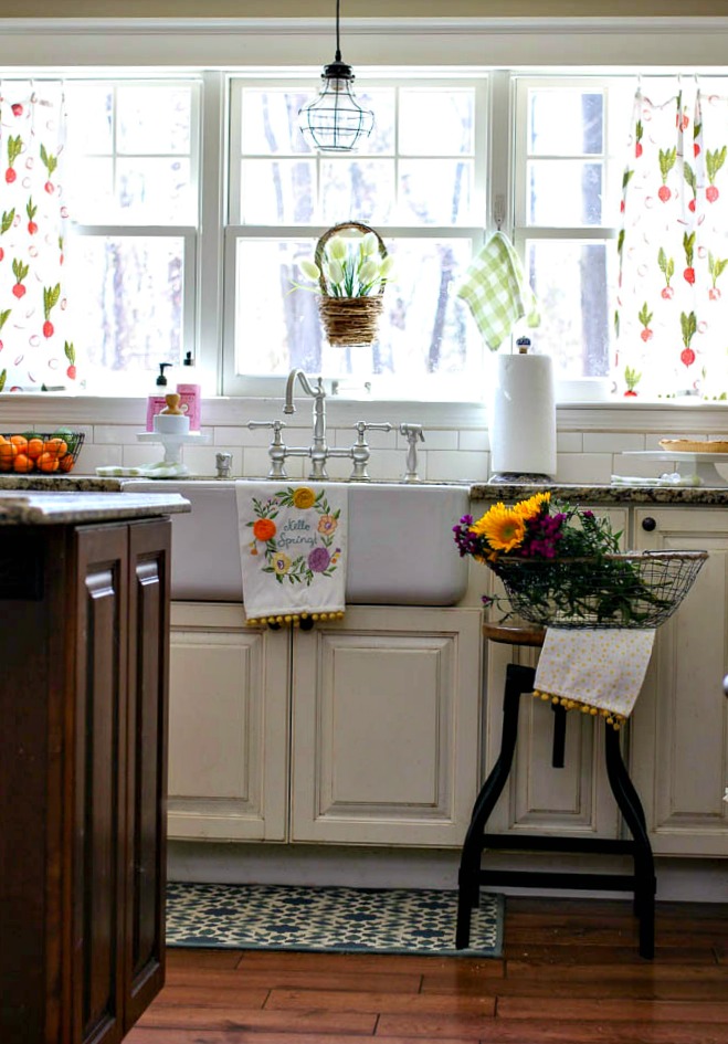 O Spring Colorful Kitchen Golden Boys Me O Spring Colorful Kitchen, Flour Sack Curtains