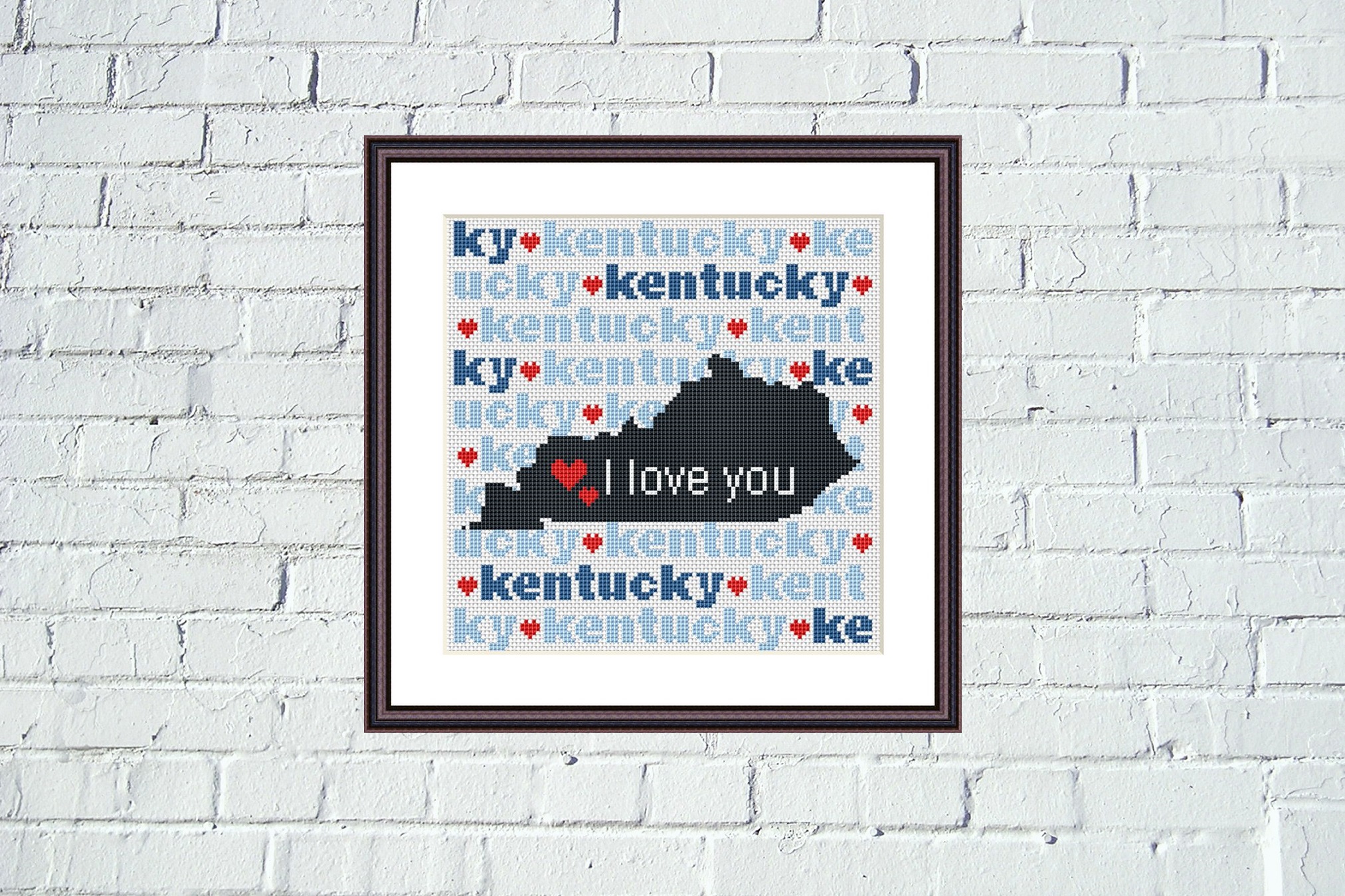 Tango Stitch easy cross stitch designs Kentucky state map cross stitch