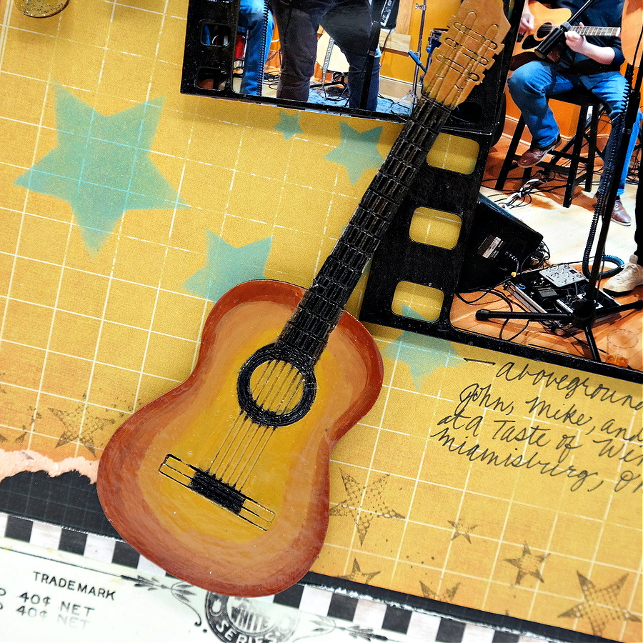 Rock 'N' Roll Scrapbook Layout Creative Embellishments