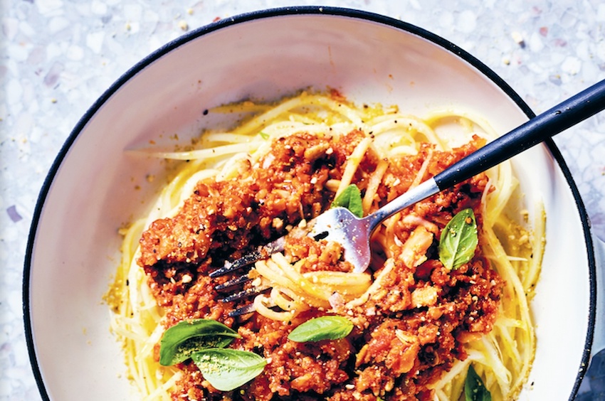 The Low Carb Diabetic Parsnip Spaghetti with Sunflower Bolognese
