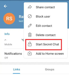 Telegram me secrect chat kaise kare? Secrect chat kaise kare?