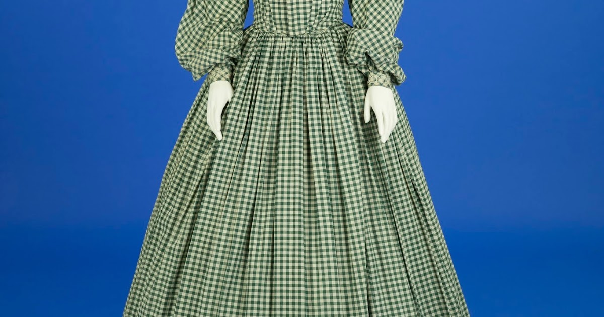 In the Swan's Shadow: Green and white gingham check hand-sewn cotton ...