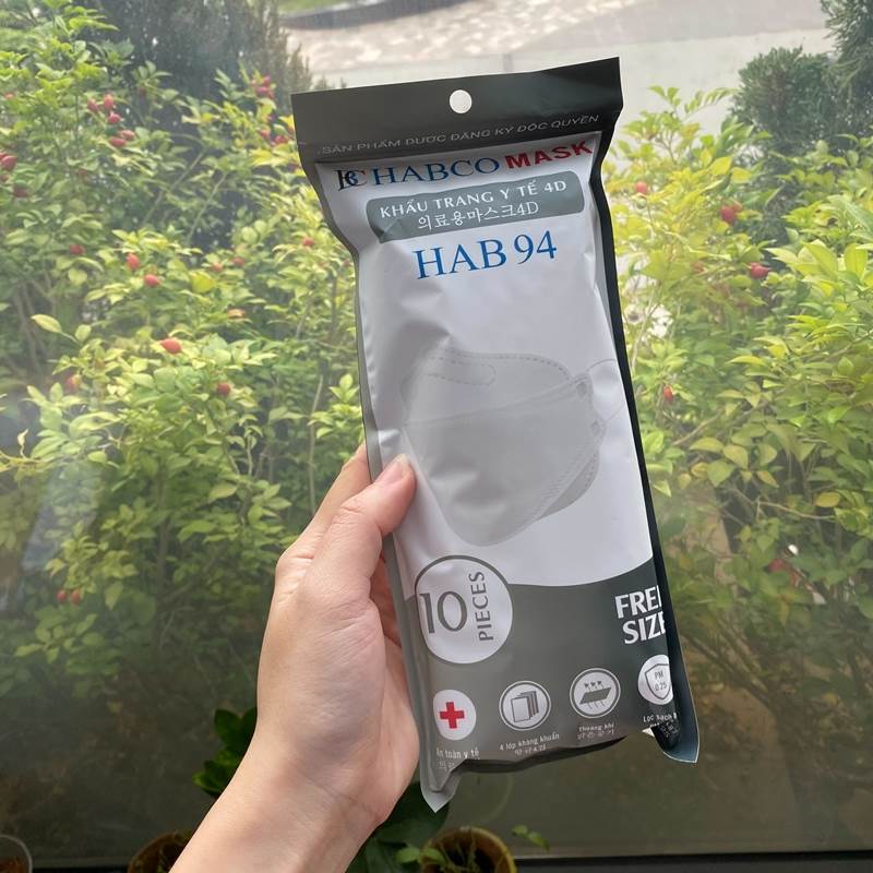 Habco Mask 01 thùng 30 gói khẩu trang 4D KF94 người lớn 10 chiếc/gói 8 17 4