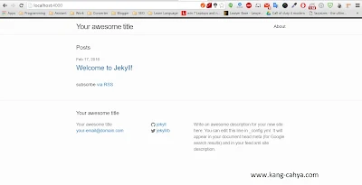 Install jekyll ruby di windows, membuat blog dengan cepat dan mudah