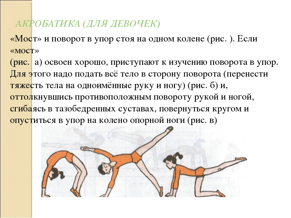 Акробатическое гимнастическое упражнение. Комбинация из акробатических упражнений. Техника выполнения акробатических упражнений. Акробатические упражнения физкультура. Акробатика мост из положения стоя.