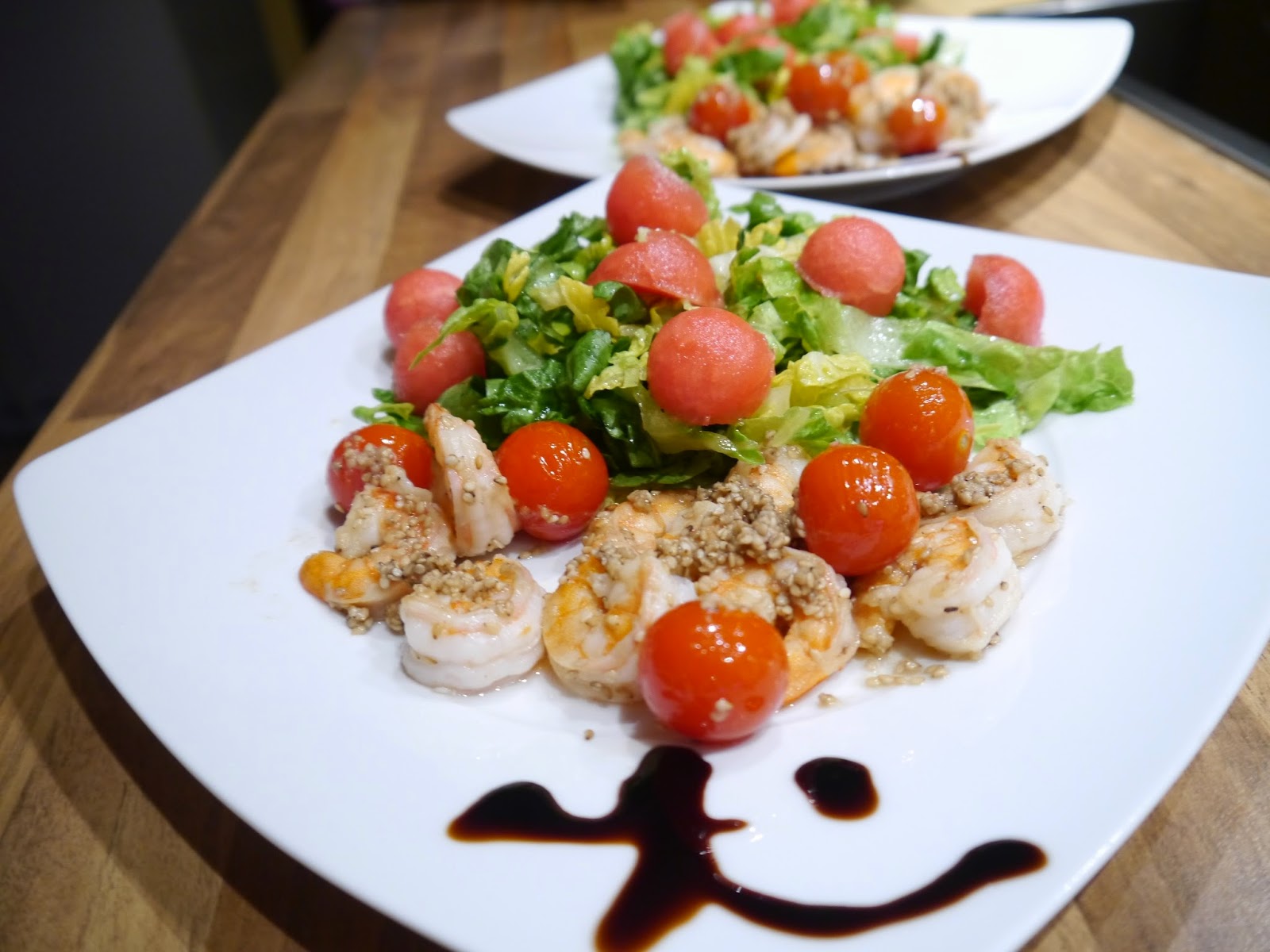 Krizi´s Kitchen: Kokos-Sesam-Scampi mit fruchtig-frischem Salat